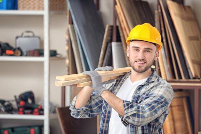 young carpenter in workshop